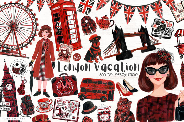 London Summer Travel Clipart