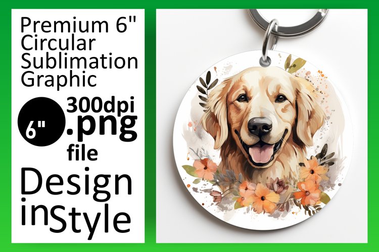 Adorable Watercolor Dog Ornament Art example image 1