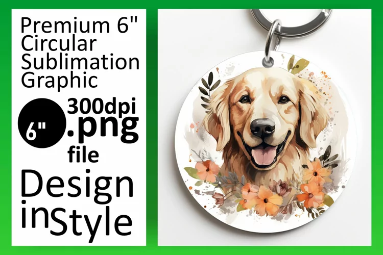 Adorable Watercolor Dog Ornament Art
