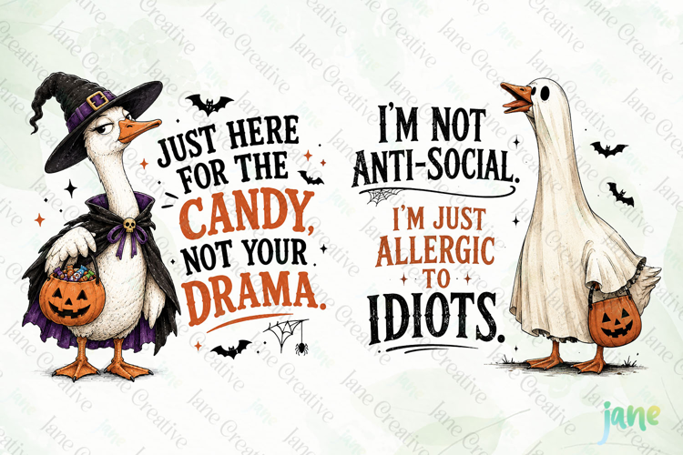 Funny Halloween Goose Clipart