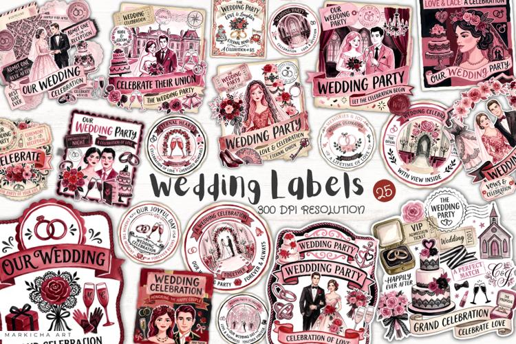Wedding Labels Clipart