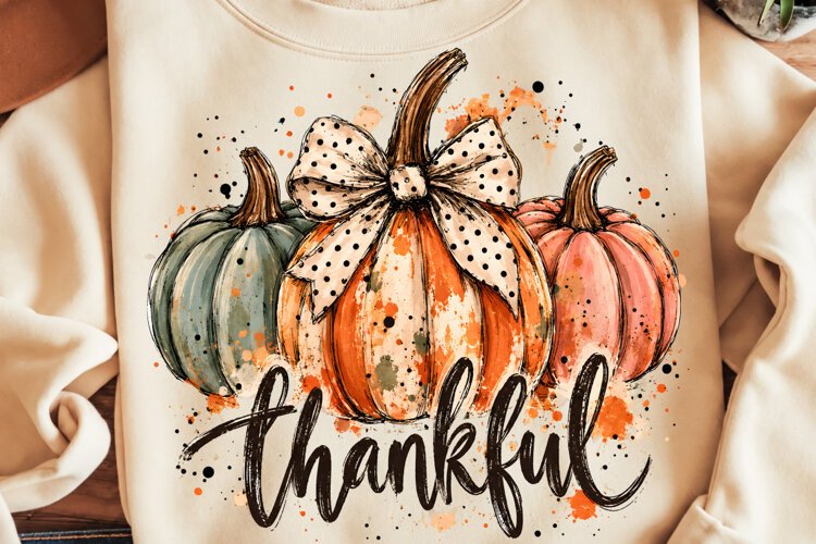 Thankful Pumpkin PNG, Funny Thanksgiving PNG, Thanksgiving example image 1