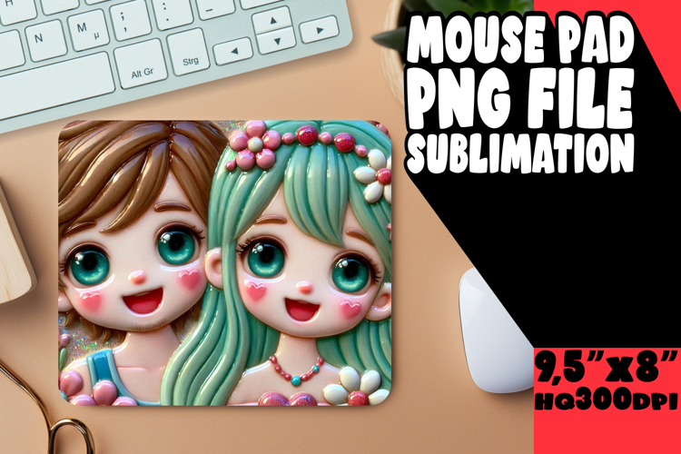 BRIGHT MOUSE PAD SUBLIMATION STYLE, 3D Characters