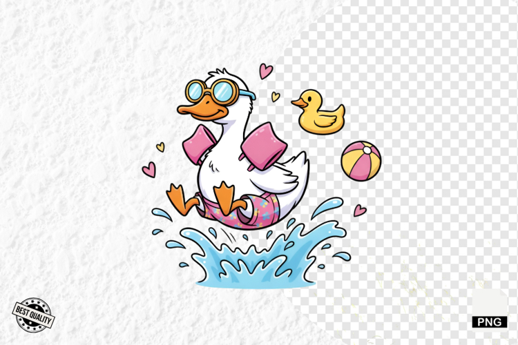 Pool Day Silly Goose Clipart