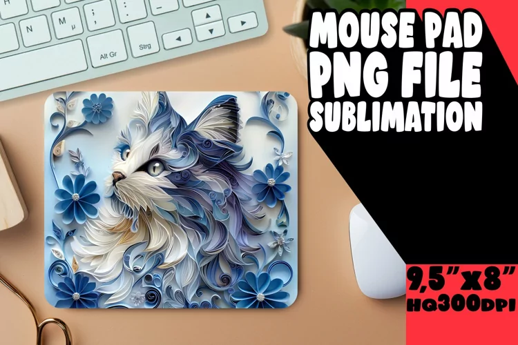 Cat Craze Sublimation Mouse Pad - 3D Design