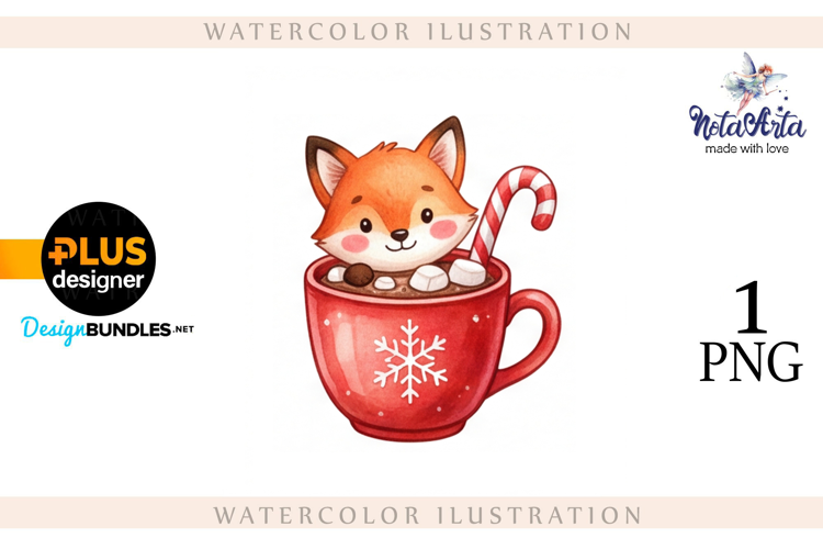 Illustration of a cute Christmas fox