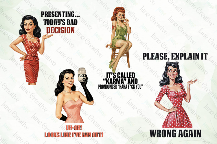 Funny Sarcastic Pin-up Girl Clipart