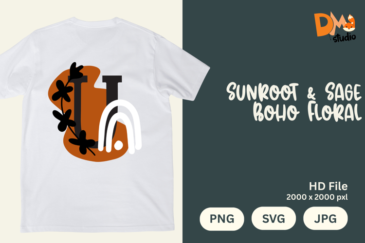 Sunroot & Sage Boho Floral Monogram