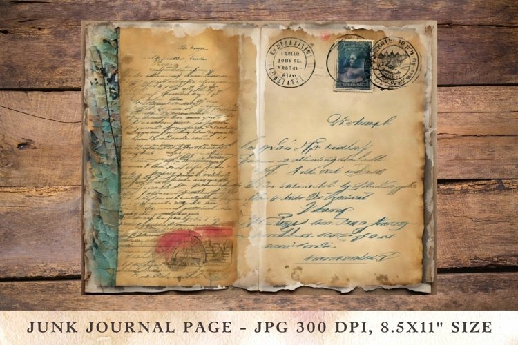 Printable Junk Journal Pages postcard 2