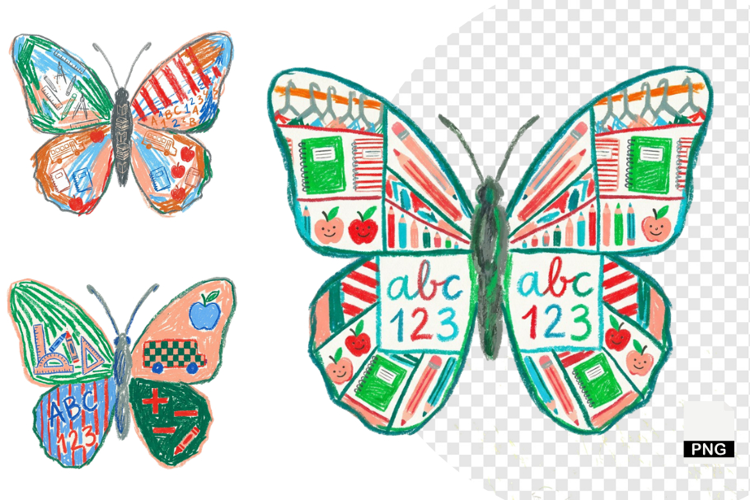 Back To School Butterfly Clipart