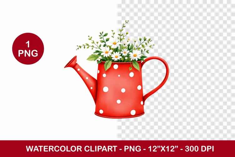 spring png watercolor clipart - watering can