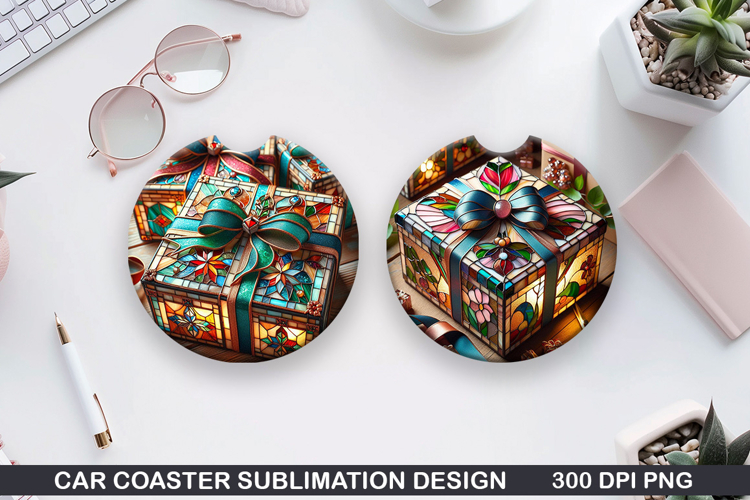 Christmas Car Coaster Sublimation| Christmas Coaster PNG
