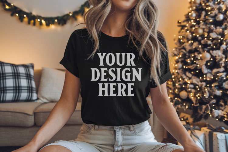 Black Tshirt Mockup Image 13