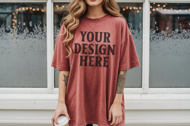 Christmas Comfort Colors 1717 Brick TShirt Mockup, CC 1717 example image 1