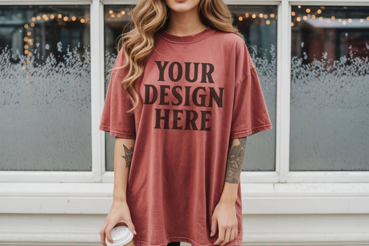 Christmas Comfort Colors 1717 Brick TShirt Mockup, CC 1717