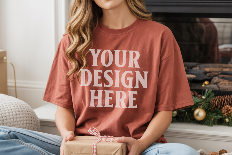 Brick Christmas Comfort Colors 1717 T-shirt Mockup