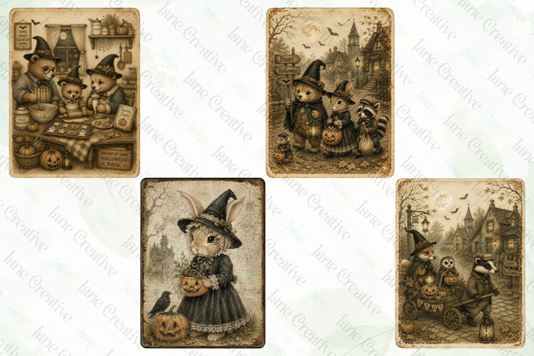Vintage Halloween Card PNG Clipart example image 1