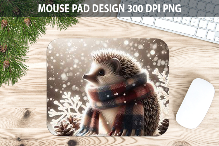 Christmas Hedgehog Pad Sublimation - Animal PNG Design