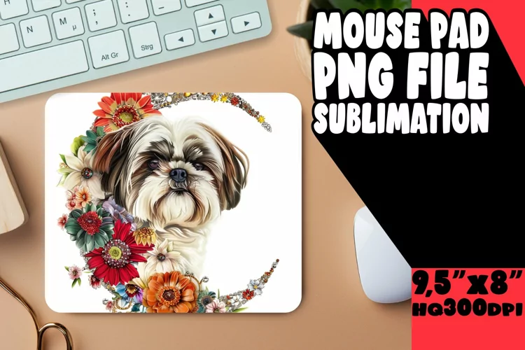 Vibrant Pup Paintings: Sublimation Mouse Pads