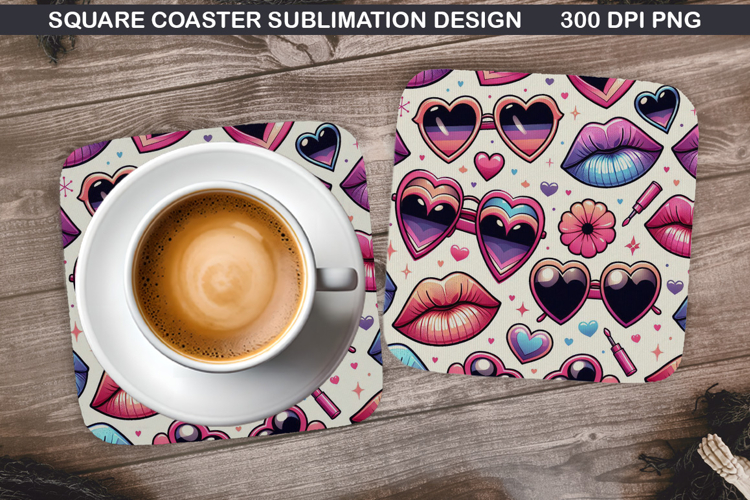 Valentine Coaster Sublimation, Valentine Coaster PNG Design