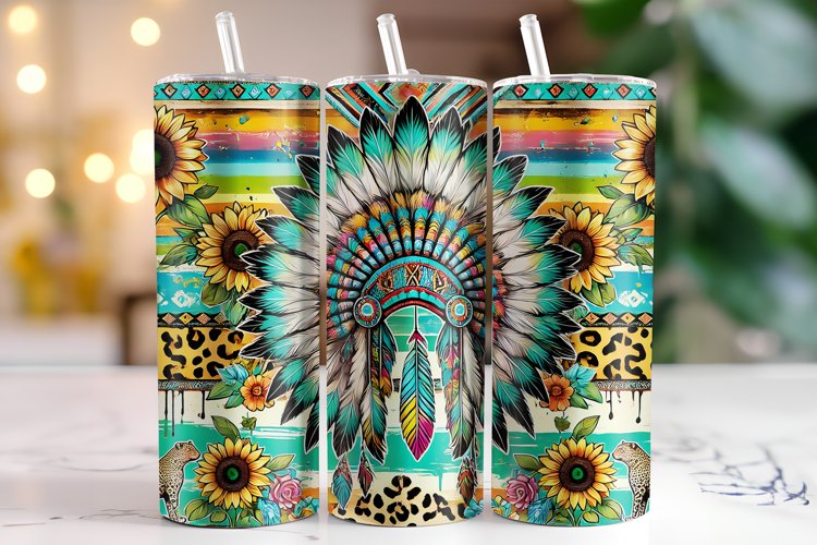 Traditional Headband Tumbler Wrap | Sublimation | Tumblers example image 1