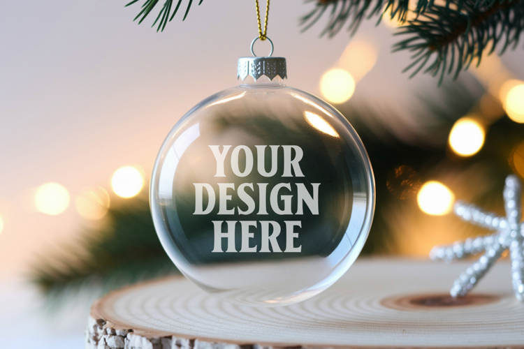 Acrylic Christmas Ornament Mockup , christmas ornament mocku