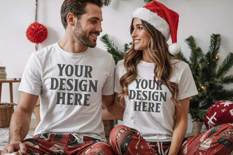 Bella Canvas 3001 Christmas Couple Mockup ,3001 Couple Mock