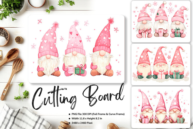 Gnome Heart Cutting Board Love Valentine Chopping Board_31 example image 1