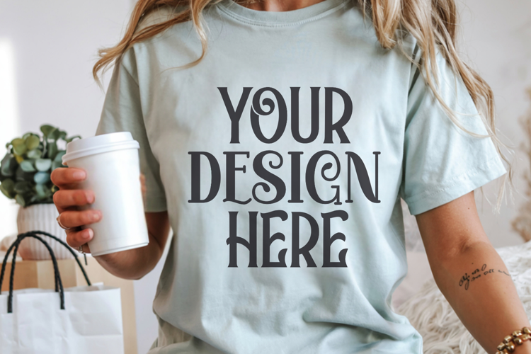 Chambray Comfort Colors 1717 Christmas Mockup, CC 1717