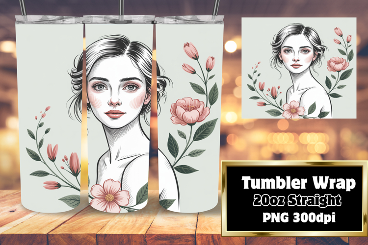 Versatile 20oz Tumbler Template , Beauty Woman