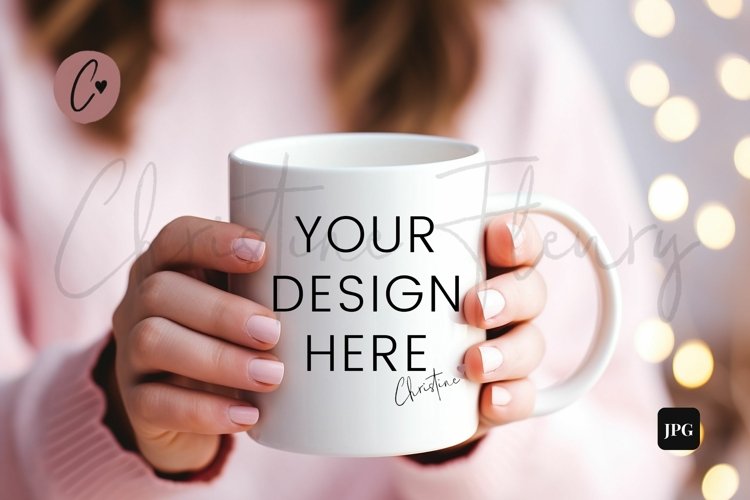 Valentines Mug Mockup In Hands | Valentines Day Mockup