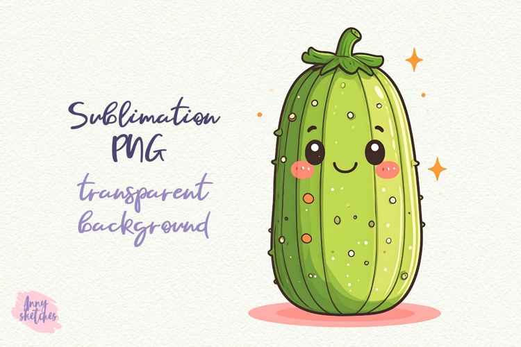 Cute Pickle Sublimation Design Kawaii Clipart