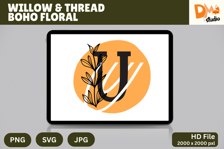 Willow   Thread Boho Floral Monogram