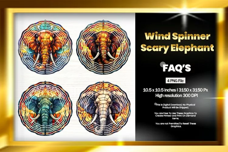 Scary Elephant Wind Spinner Sublimation - 04 Variation