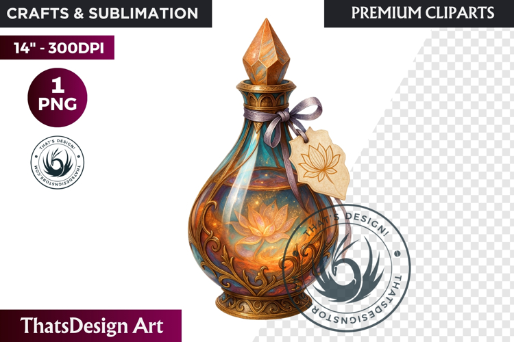 Magical Potion Bottles PNG, Fantasy Witchcraft Clipart witch