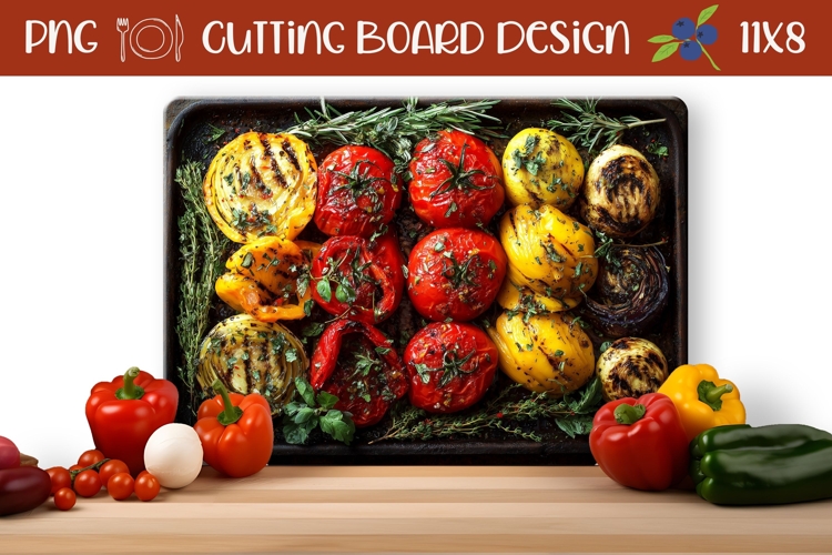 Grill Vegetables Cutting Board, Food Cutting Board Template