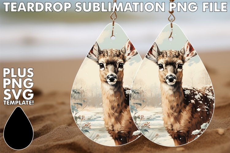 Unique Teardrop Earrings Art PNG, Christmas