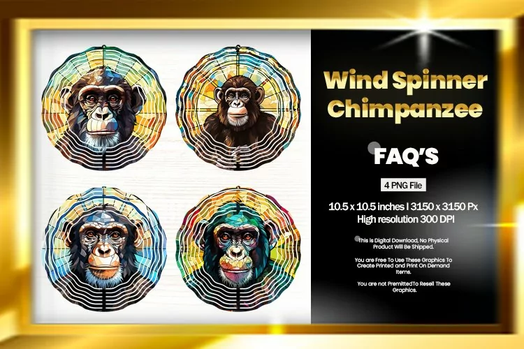 Chimpanzee Wind Spinner Sublimation - 04 Variations