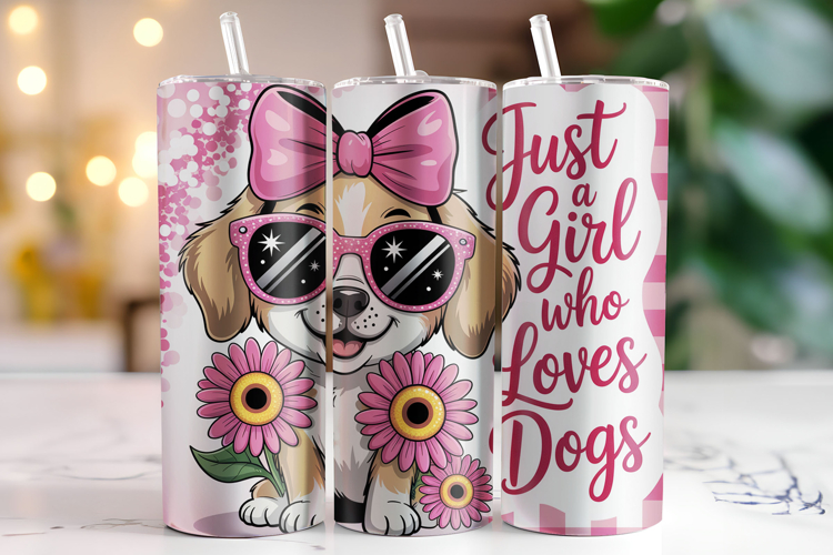 Just a Girl who Loves Dogs Tumbler Wrap | Sublimation