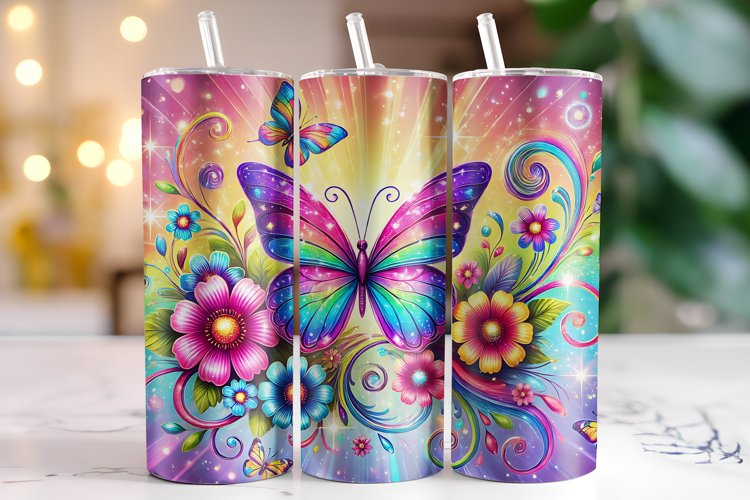 Butterfly Tumbler Wrap Sublimation