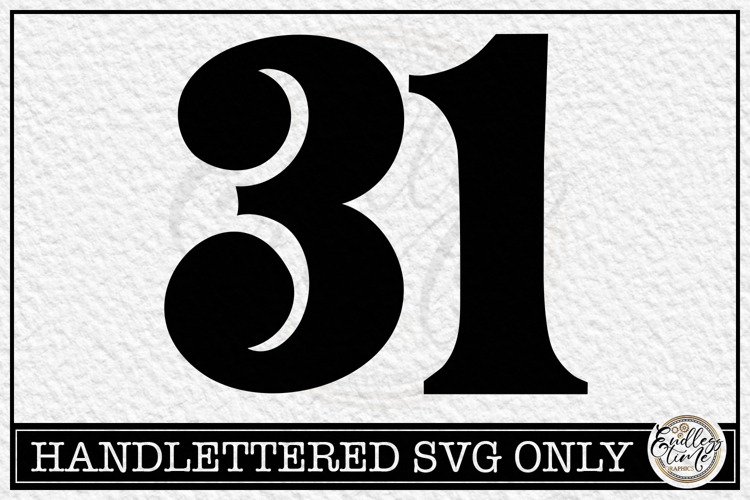 Vintage Number 31 SVG | Antique Postal Cancellation Number