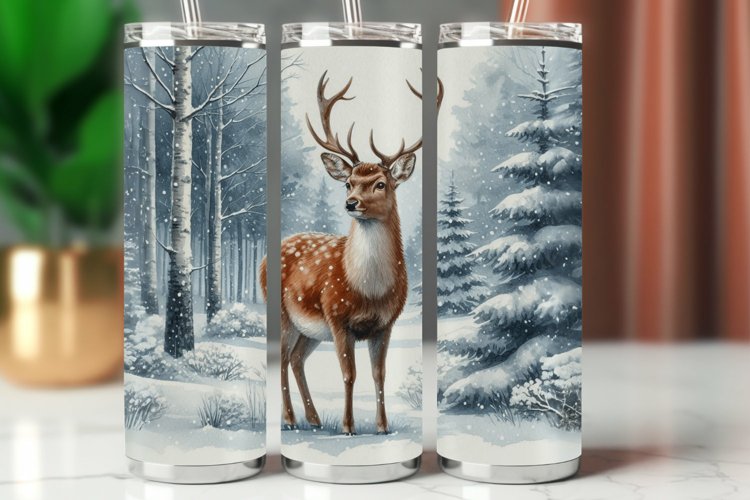 Tumbler Wrap 20 oz - deer in the forest