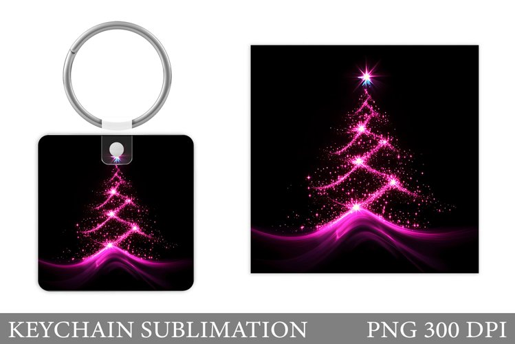 Christmas Tree Keychain. Christmas Keychain Design