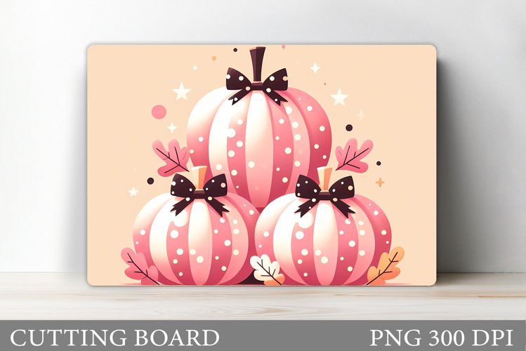 Pink Pumpkin Cutting Board. Pumpkin Kitchen Cutting Board