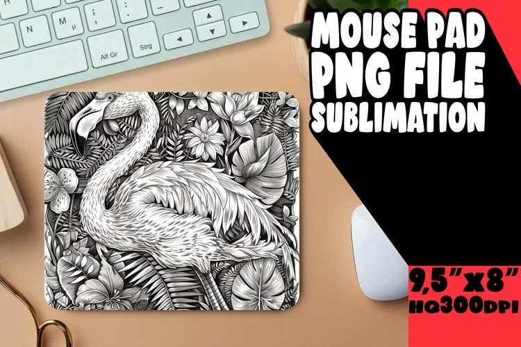 Flamingo Flock Sublimation Mouse Pads