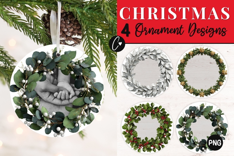 4 Christmas Photo Ornament PNG