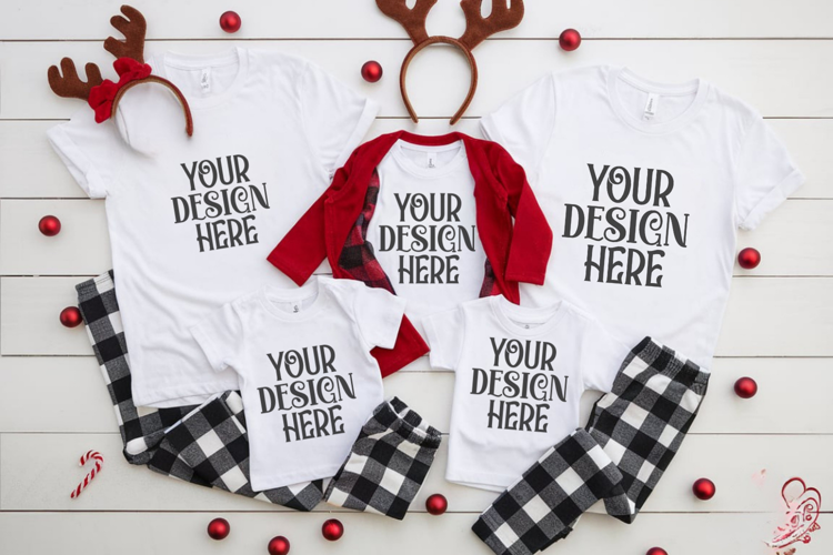 Christmas Family Matching Group T-Shirt Mockup
