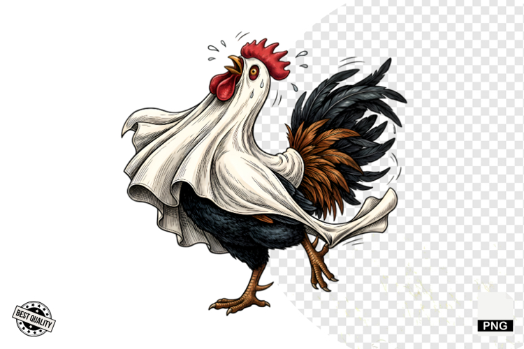 Halloween Ghost Chicken PNG