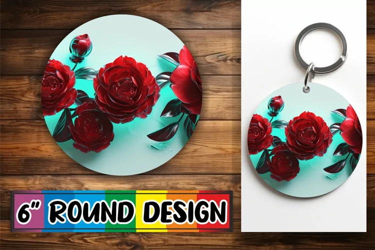 Dreamy Petal Circle: Spring Sublimation Design Keychain