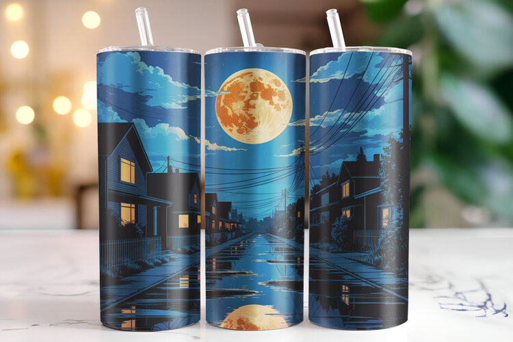Moon Tumbler Wrap | Sublimation | Tumblers example image 1